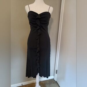 Jessica McClintock A-Symetrical Ruffled Cocktail Dress, Size 3, Black